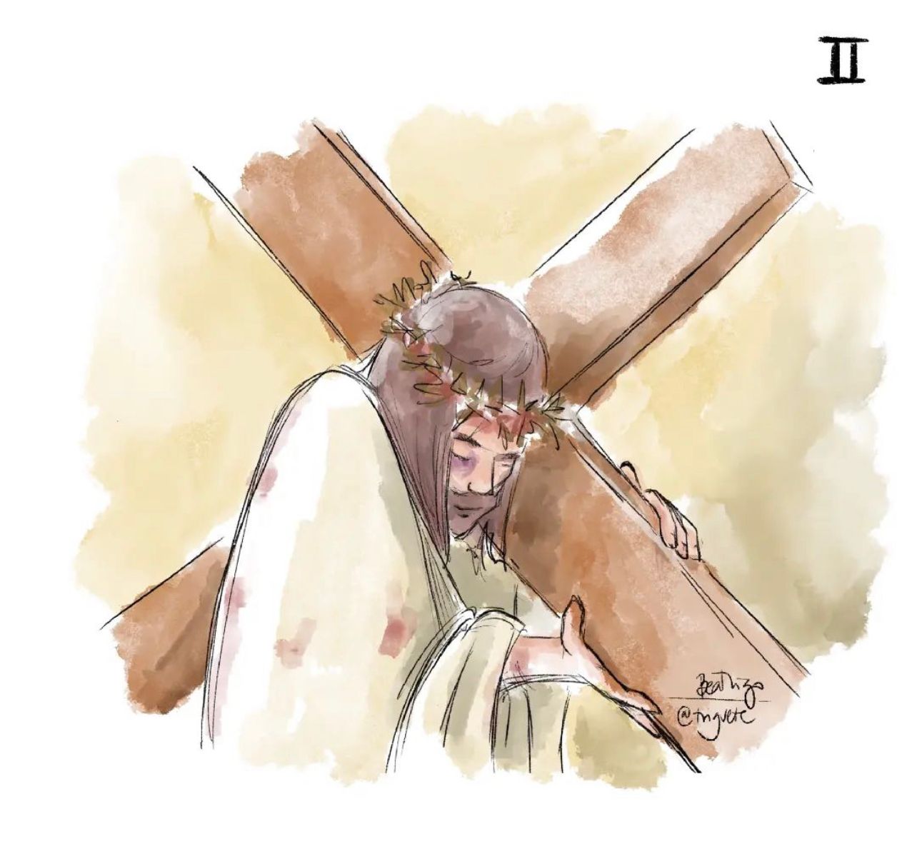 Good Friday, 圣周五，同孩子一起拜苦路